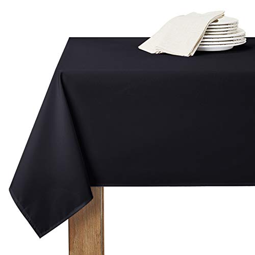 RYB-HOME-Waterproof-Table-Cloth-Spill-Proof-Wipe-Clean-Tablecloth-Polyester-Made-for-Kitchen-Dinning-Table-DecorationMemoria-150-x-213cm-60-x-84-inches-Black-Set-of-1-0